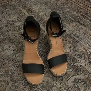 DOLCE Vita Black Wedge Espadrille Sandle